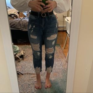 Ripped boyfriend jeans